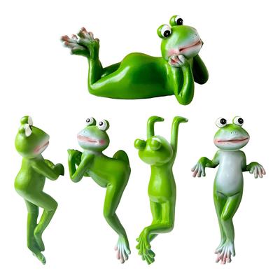 Figurinhas de Sapo em Resina Figurinhas de Sapo Fofas Escaladoras Abraçador de Vasos para Pátio Varanda Gramado Planta Quintal Piscina