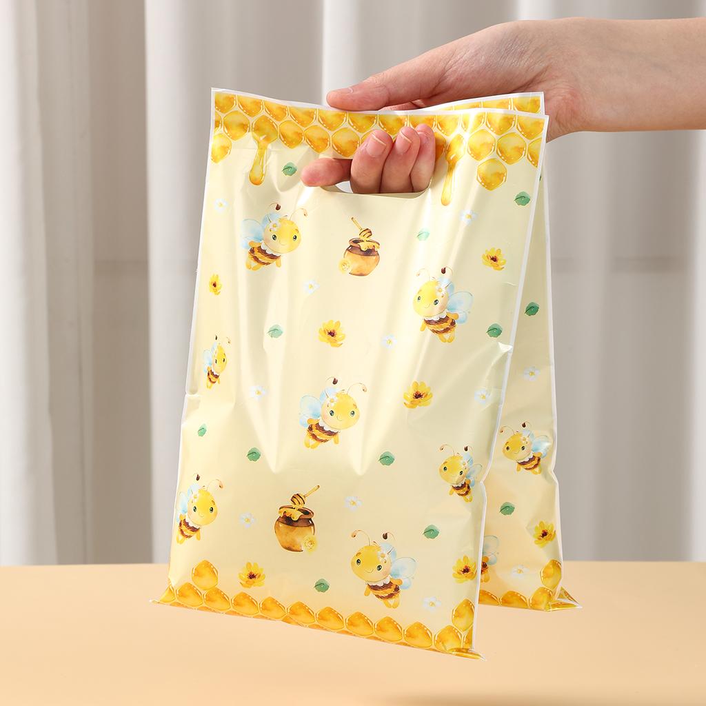 10/25/50pcs Bee Candy Handbags Little Bee Party Cookie Biscuit Packaging Box Bee Gift Bag Birthday Party Decor Kids Baby Shower