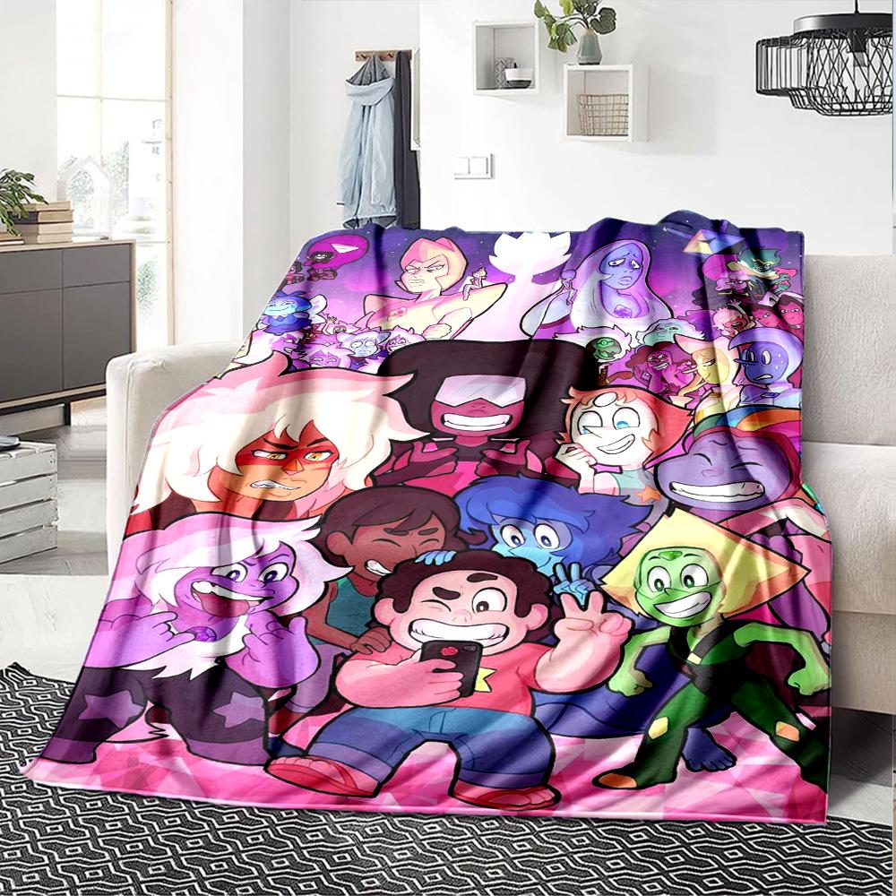 Steven Universo Print Flannel Blanket High Quality Warm Comfortable Cover for All Seasons Perfect for Gifts Home Decor