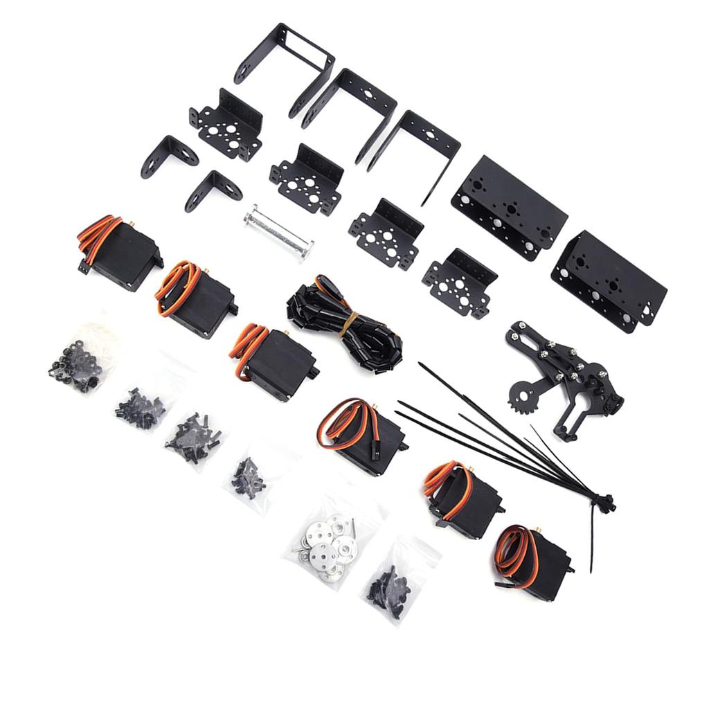 Robot Arm Kit, 6DOF Robot Mechanical Arm Clamp Claw Kit with Aluminum Plate for 6DOF Manipulators