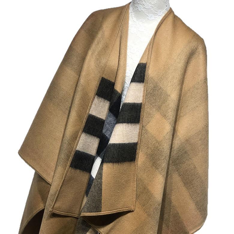 Women's Double-Sided Plaid Lambswool Scarf - Warm, Colorful Autumn/Winter Cloak for Cold Protection