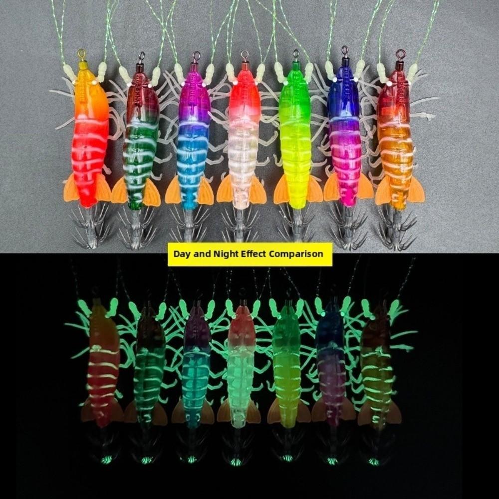 Horizontal Squid Jig Luminous Artificial Calamar Wobbler Sea Fishing Lures Cuttlefish Fishing