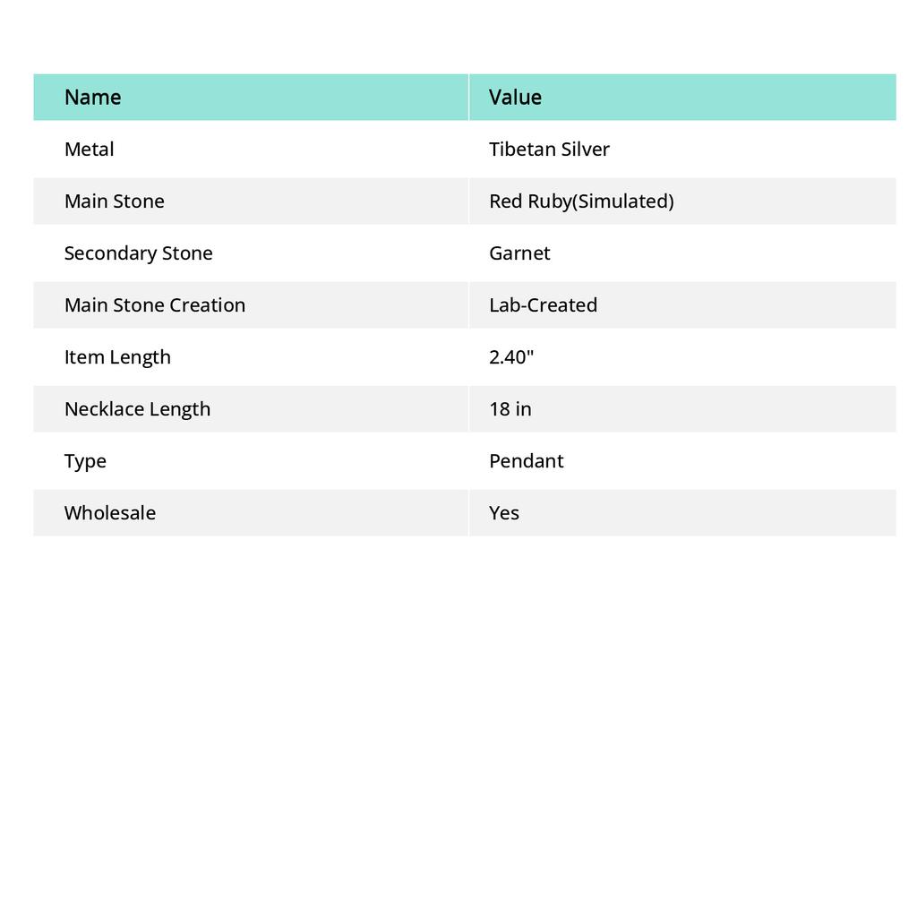 Ruby  Natural Garnet Gemstone 925 Sterling Silver Jewelry Pendant 2.40" f3V89