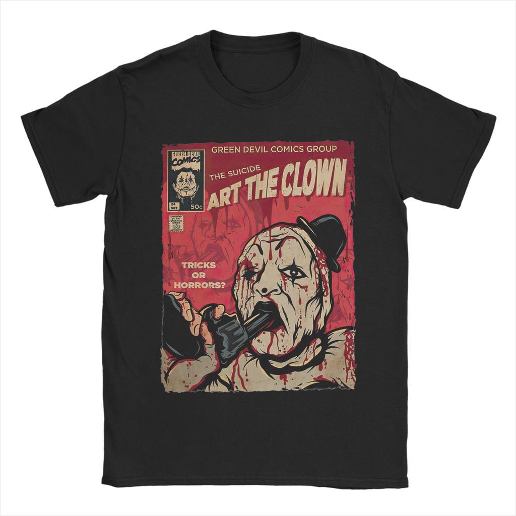 Halloween Horror Terrifier Film Unisex s T Shirts  Fun Tees Short Sleeve Crewneck TShirt Pure Cotton Gift Idea Clothes
