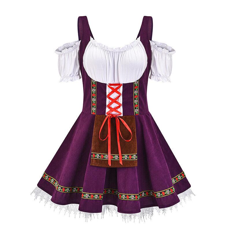 3xl Women Oktoberfest Costume German Bavarian Dirndl Beer Maid Fancy Dress German Bavarian Beer Outfit Cosplay Halloween Costume