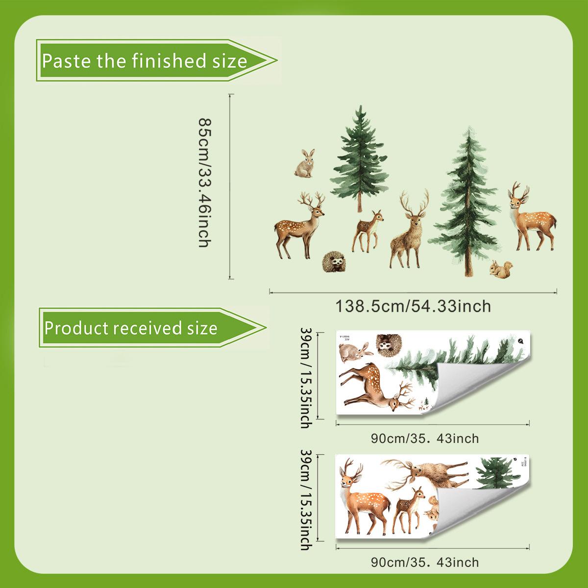 

Forest-themed Deer Rabbit and Hedgehog Children s Bedroom Self-adhesive Decorative Stickers 1piece