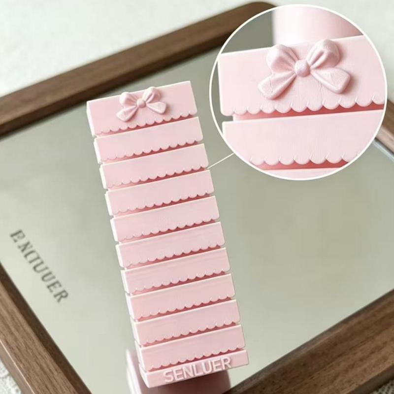 10-Compartment Bow Nail Transfer Paper Storage Box Portable 3D Printing Organizer For Stickers Display Stand For Home Salons