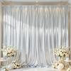 1 Stück Gold Satin Hintergrundvorhang Faltenfrei Glitzernde Vorhänge für Hintergründe, Kulisse für Hochzeit Baby Geburtstage Party