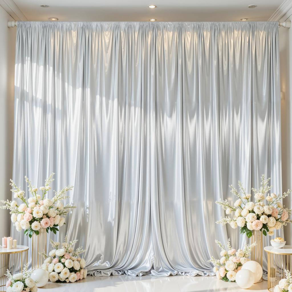 1 Stück Gold Satin Hintergrundvorhang Faltenfrei Glitzernde Vorhänge für Hintergründe, Kulisse für Hochzeit Baby Geburtstage Party
