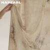 1PC NAPEARL New Chinese Ink Painting Printed Sheer Curtain Imitation Linen Tulle for Living Room Bedroom Balcony Window Home Decor