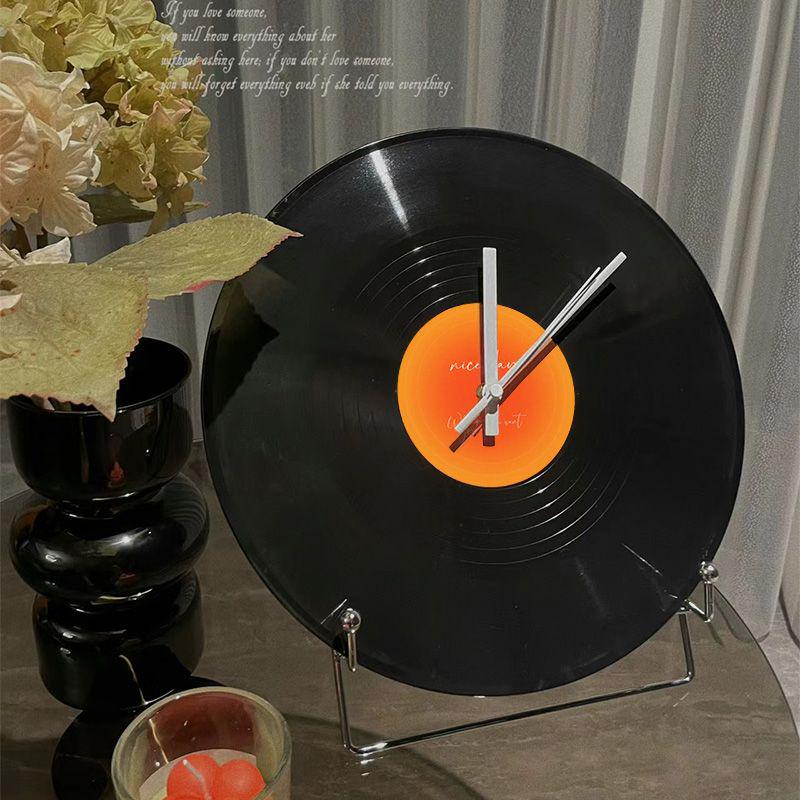 Retro Sunset Vinyl Record Wall Clock: Silent DIY Creative Decor for Living Room.