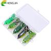 HENGJIA Pack of 5 Topwater Floating Frog Bait Fishing Lures Kit Plastic Artificial Bait with Box