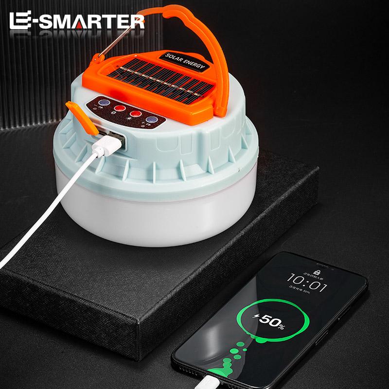 New Smart Camping Lantern LED Rechargeable Light Bulb Outdoor Solar Tent Lamp With Portable Bluetooth Speaker Flashlight Power