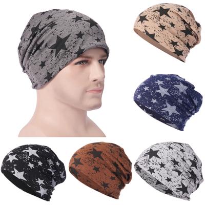 Fashion Stars Printed Women Men Cycling Cotton Sports Beanie Cap Chemo Baggy Hat
