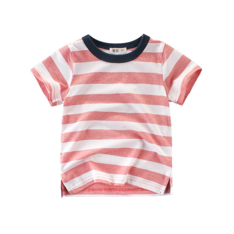 Korean-Style Boys' Striped Short Sleeve Summer T-Shirt - Trendy New Arrivals for Kids