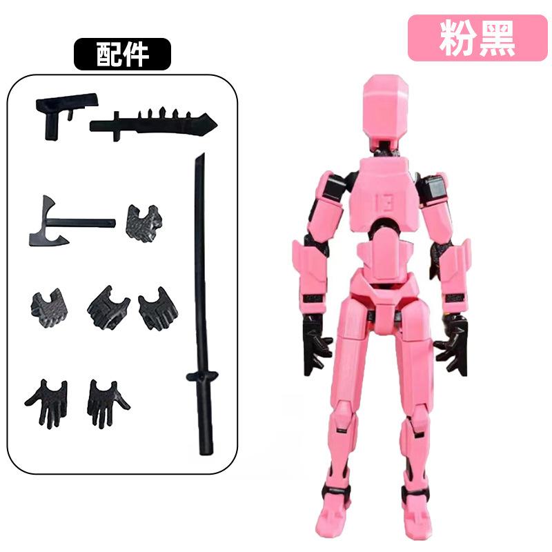 Lucky Man Toy Building Block Assembly Robot Multi-jointed Man Movable Decompression Doll Hand Figure Variety Model Ornament