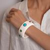 Turquoise Turquoise Acrylic Bracelet Wide Retro Hand Ring Acrylic Rhinestone Bangle  Decoration