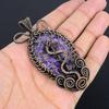 Charoite Handmade Gemstone Pendant, 999 Copper Wire Wrapped Pendant Antique Jewelry, For Engagement Gift