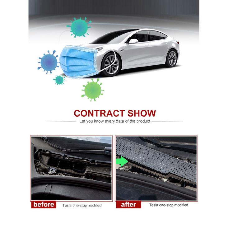 Car Air Condition Intake Filter Flow Vent Trim Dust Prevention Melt Blown Fabric Air Filter Intake for Tesla Model 3 2017-2020