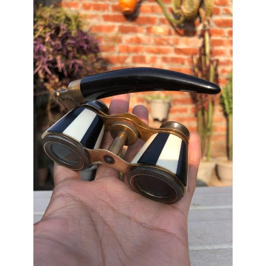 Starožitný vintage mosazný binokulární binokulární perleťový starožitný dárek z opery
