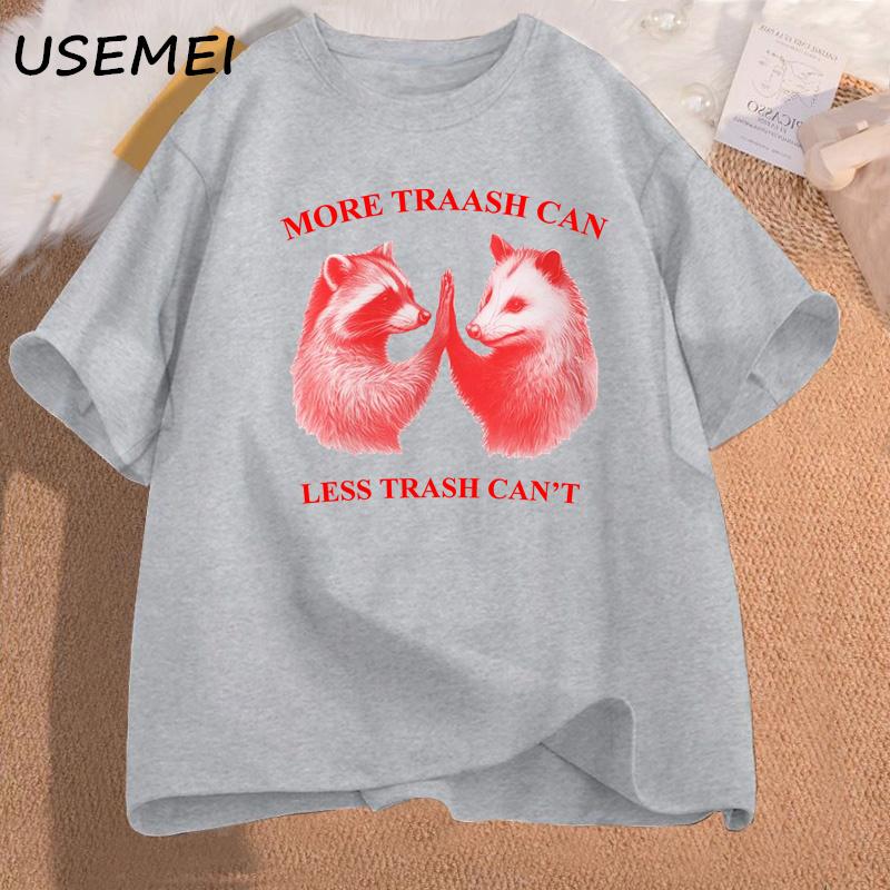 Mai mult Coș de gunoi Mai puțin Coș de gunoi Tricou Bumbac Îmbrăcăminte supradimensionată pentru bărbați Tricouri grafice Tricouri unisex cu decolteu O Haină pentru bărbați Îmbrăcăminte de stradă