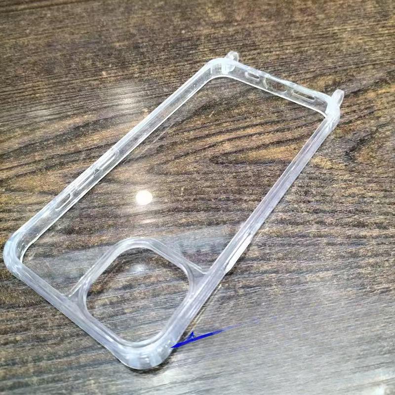 Einfaches transparentes Acryl Integriertes Schlüsselbandmaterial Zwei-in-Eins iPhone 15 Handy Sturzsichere 14/13 Vollabdeckung Hülle