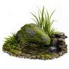 Outdoor Garden Bed Edging Decor Artificial Moss Faux Landscape Stone Fake Realistic Boulder Light