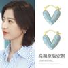 New Dripping Love Ear Buckle Light Luxury French Heart Temperament Earrings Niche Design Versatile Earrings