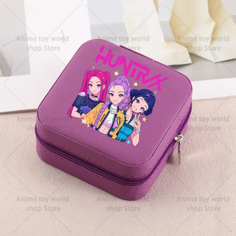 Kpop Demon Hunters Travel Portable Jewelry Storage Box Organizer Jewelry Case Earrings Necklace Ring Jewelry Boxes Birthday Gift
