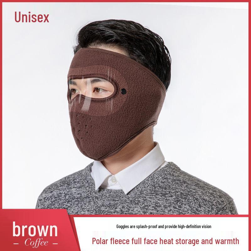 Wiatroodporna i chroniąca przed zimnem maska rowerowa z goglami - Zmywalna, gruba, pyłoodporna, oddychająca ochrona dla mężczyzn i kobiet