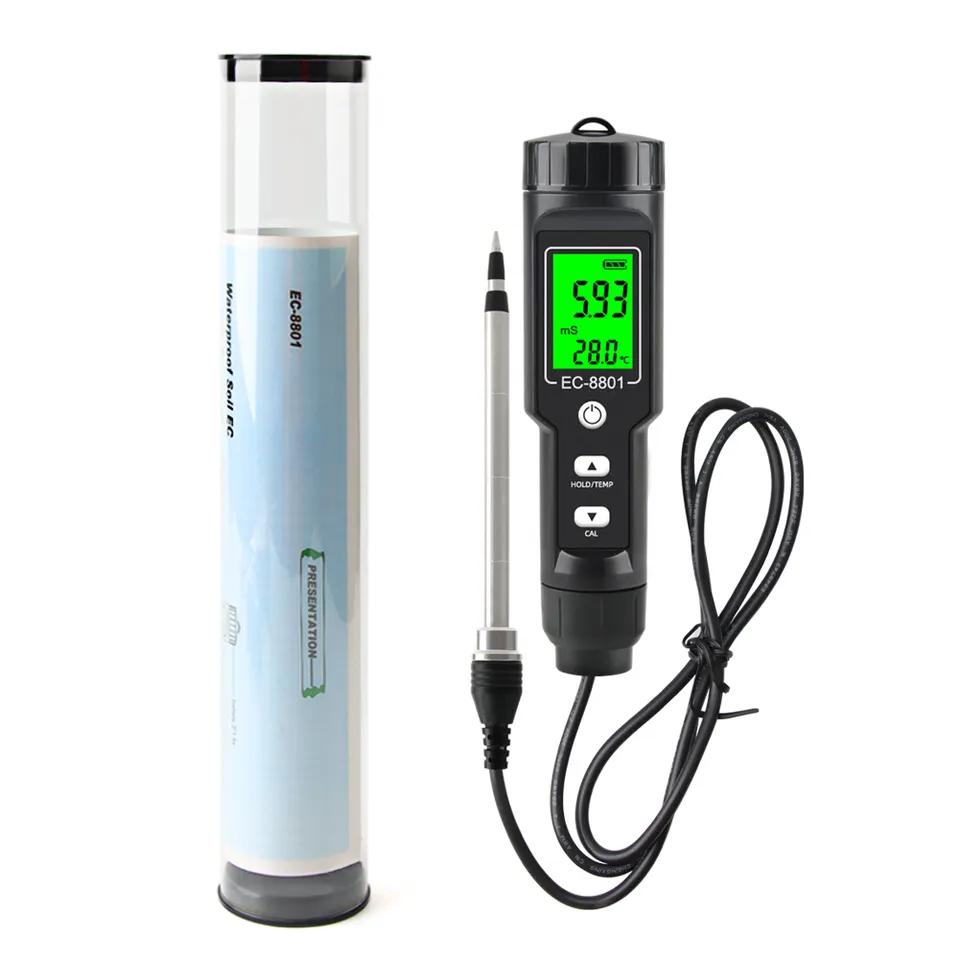 Smart Digital Soil EC Meter 2-in-1 Temperature and Conductivity Analyzer High Precision Garden Agriculture Soil Testing Tool
