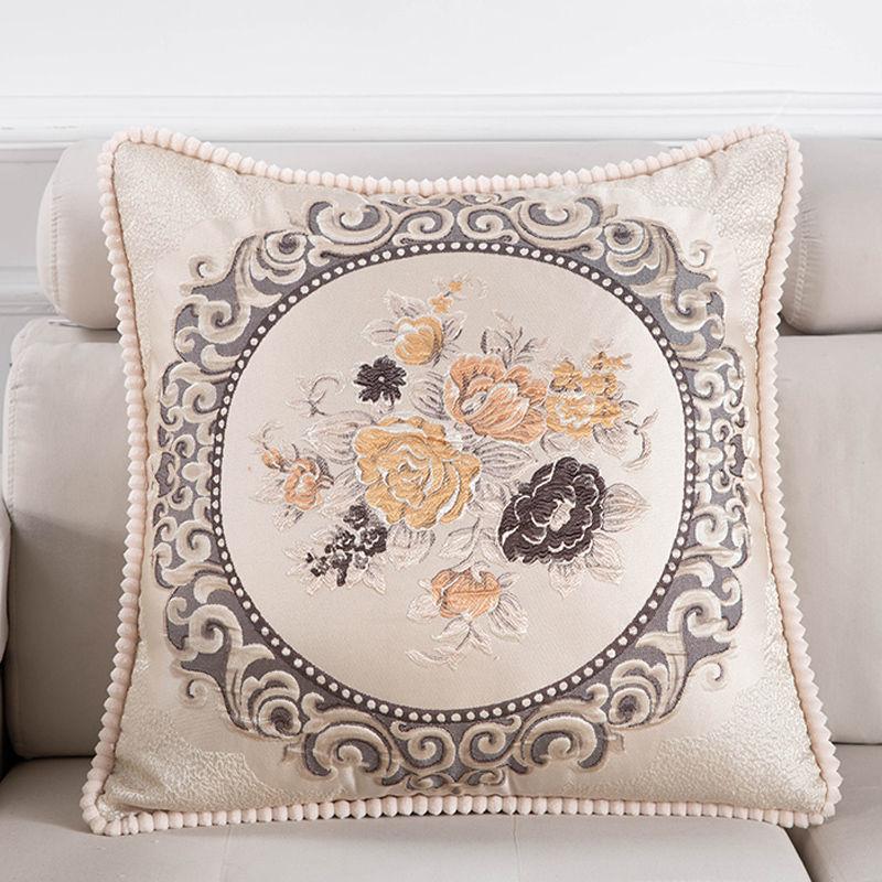 Одиночная европейская жаккардовая наволочка, диванная подушка, вышитая прямоугольная наволочка для спинки дивана для гостиной 48*48CM