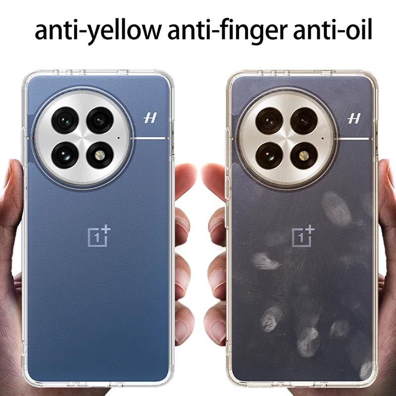 Translucent Armor Shockproof Phone Case For OnePlus 12 13 Skin Feel Matte Frame Magnetic Wireless Charging Plastic Back Cover