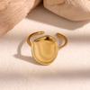 Stainless Steel Exaggerated Geometric Polygon Opening Rings for Women Men Waterproof Adjustment Rings Party Jewelry Accessories