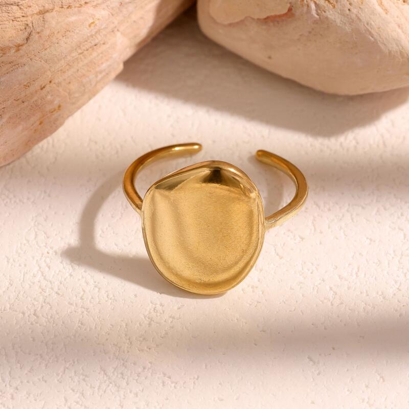 Stainless Steel Exaggerated Geometric Polygon Opening Rings for Women Men Waterproof Adjustment Rings Party Jewelry Accessories