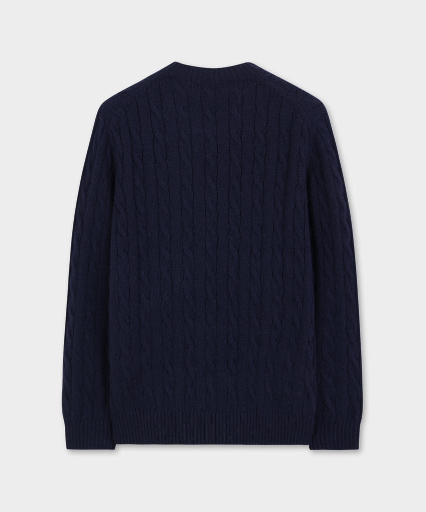 BROOKS BROTHERS Shetland Cable Pullover Sweater (Navy) (Bbwrmog421)