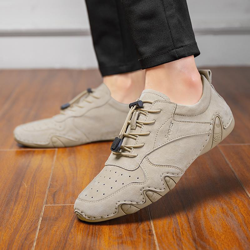 Fashion Spring and autumn men's new leather lace-up sneakers casual walking shoes light comfortable breathable low-top men's shoes