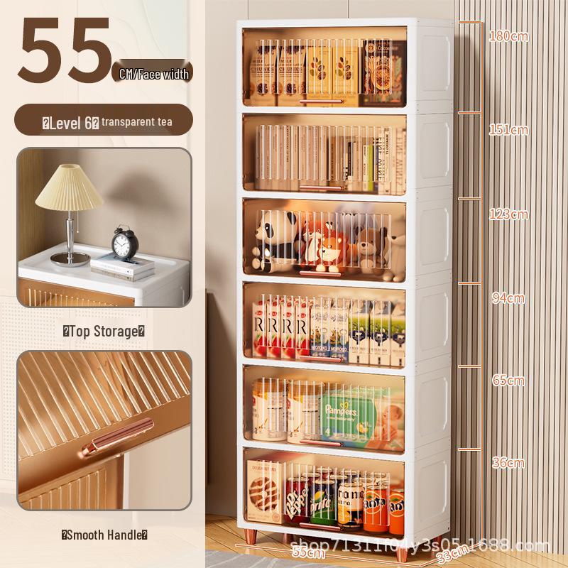Light Luxury Multi-layer Transparent Storage Cabinet for Toys and Household Use