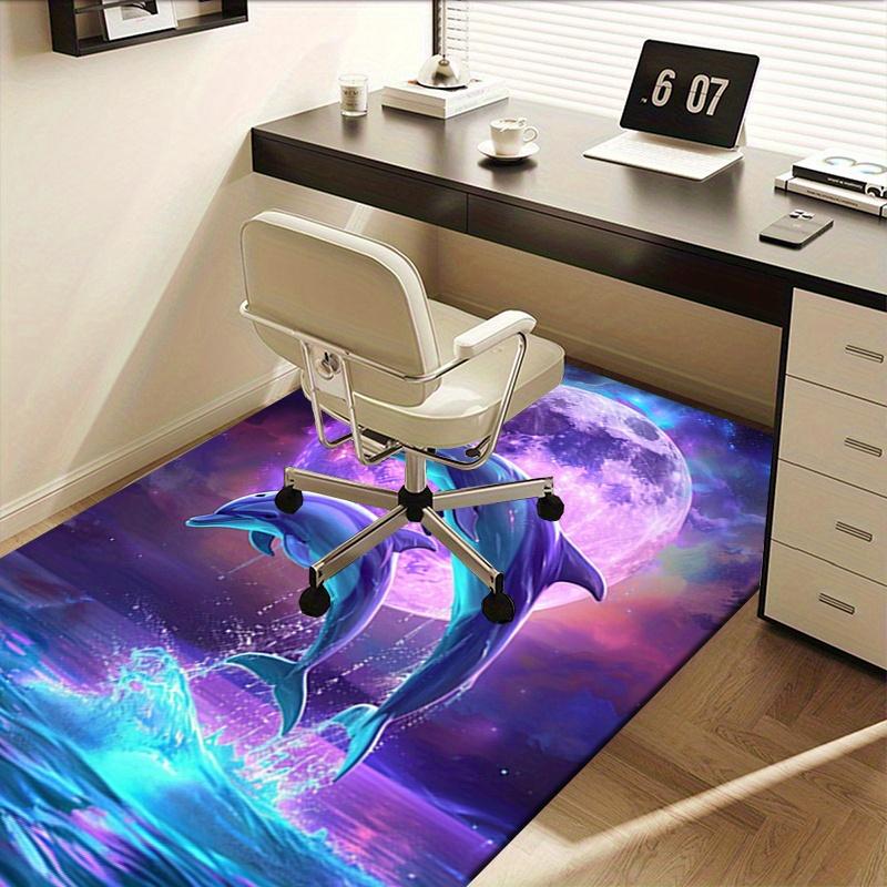 1pc. Magical Moonlit Dolphins Home Decor Rug Office Carpet Chair Mat Outdoor Gift