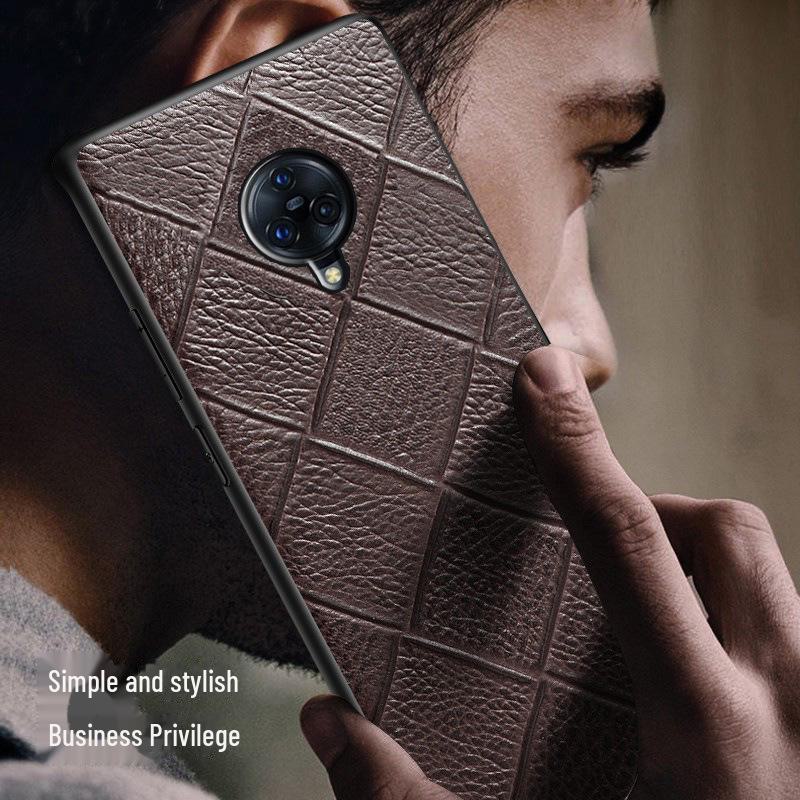 Hochwertige Vollabdeckung aus echtem Rindsleder mit Diamantmuster für das Vivo Nex3 Mobiltelefon.