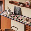 Glandy Retro Geometric Color Block Sideboard and TV Cabinet Mat 2025 - High-End Leather Feel Long Strip