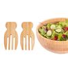 Bamboo Salad Mixing Tool Salad Fork for Kitchen Soup Unpainted Wooden Salad Spoon Stirring Fork Wooden Utensils Tableware