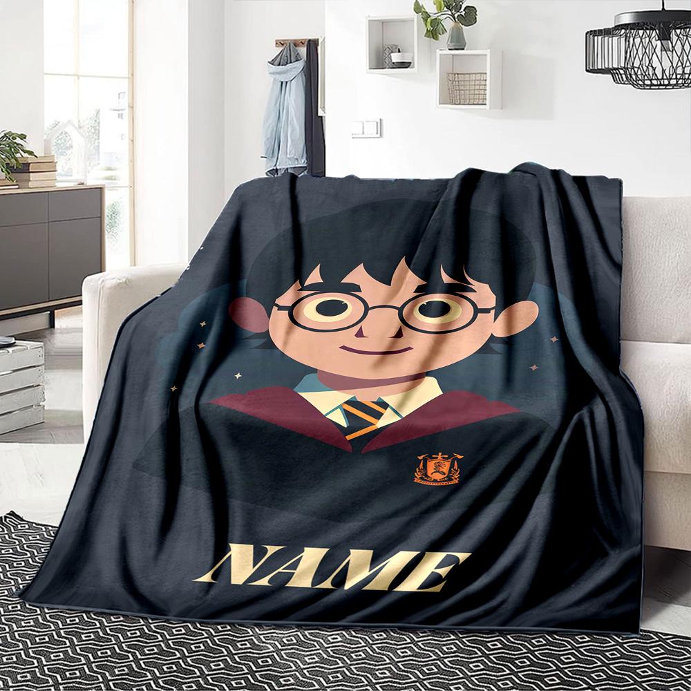 Custom Name Harry Potter Adventure blanket for Couch & Bed, Plush Cozy Fuzzy Blanket Super Soft & Warm Blankets for Fall and Winter. 090879