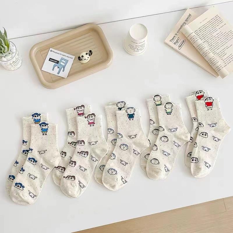 Women's Cute 3D Anime Mid-Tube Cotton Socks - Trendy Sports Design