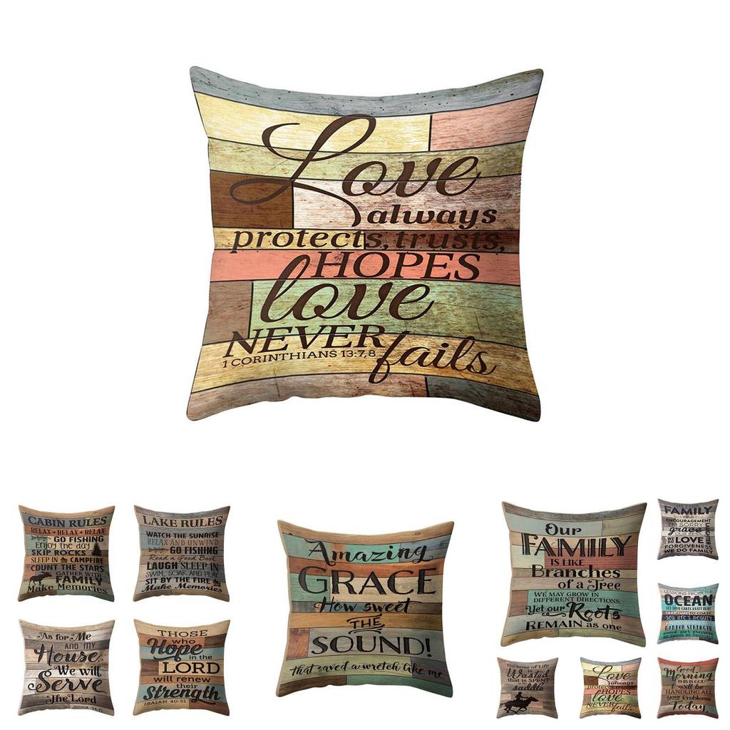 Stylish 18'' Vintage Letter Pillow Case Cushion Cover For Home Office And Sofa Decor