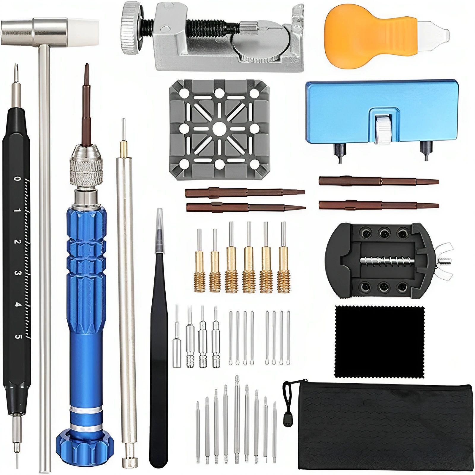 46-Piece Watch Repair Tool Set: Strap Remover & Replacement Kit