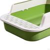 Cat Litter Box Kitten Pan Large Semi Enclosed Sandbox with High Side Durable Open Top Pet