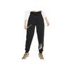 Nike Sportswear Swoosh Print Drawstring Cuffed Fleece Sweatpants Women Bottoms Black BV5034-010
