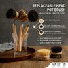 Replaceable Kitchen Cleaning Brush Solid Wood Frying Pan Brush Dish Pot Brush  Dishwashing