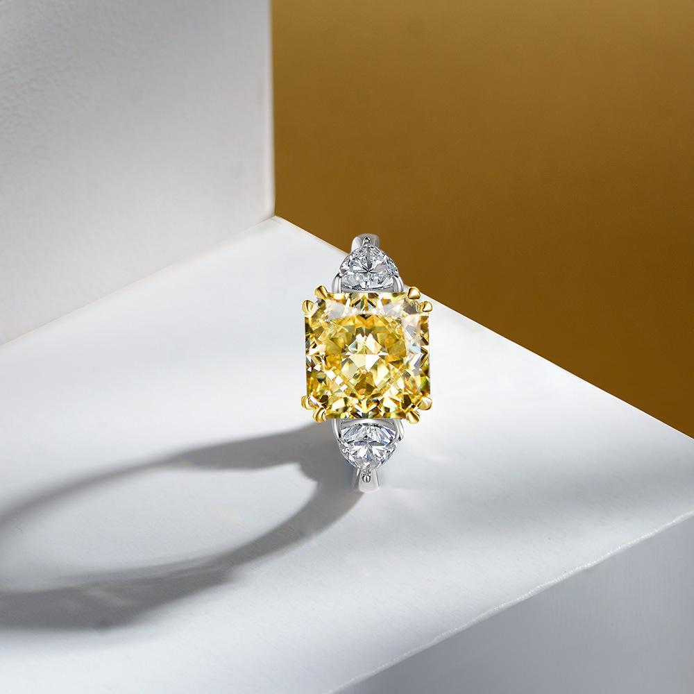 European & American Ice Flower Cut Diamond Adjustable Engagement Ring for Women